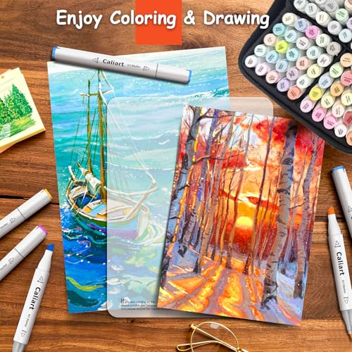 Caliart 100 Colors Pastel Alcohol Markers Fine & Chisel Art Markers Pens | Dual Tips Permanent Sketch Pens for Artists Drawing, Adults Coloring Books, Beginners Illustration, School Art Supplies Gifts - color: Pastel, size: 1 Count (Pack of 100)