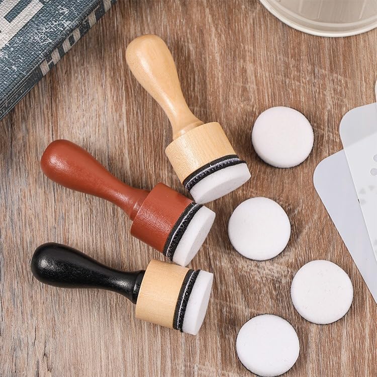 Brown Blending Tool,Art Supplies for Distressing Blending and More Control of Ink Placement Compact No More Inky Fingers,Mini Round Ink Blending Tool,Versatile Inking Tools Drawing,Art Blenders