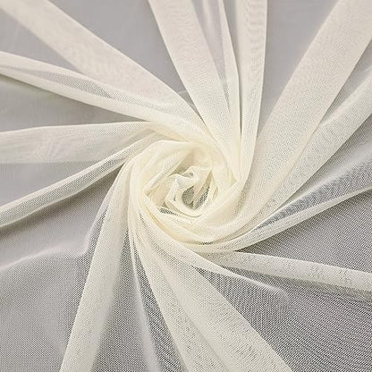 Power Mesh Fabric Superfine Stretch Net 5 Yards Long 60" Wide (Light Nude) - color: Light Nude, size: 5 Yards