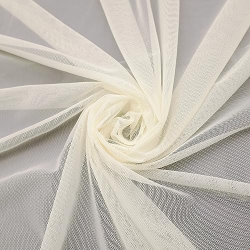 Power Mesh Fabric Superfine Stretch Net 5 Yards Long 60" Wide (Light Nude) - color: Light Nude, size: 5 Yards