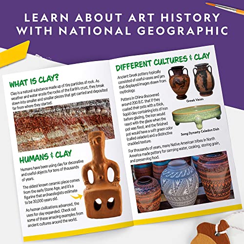 National Geographic Air-Dry Modeling Clay Arts and Crafts Kit for Kids | 2 Lbs. Air-Dry Clay, 9 Pottery Art Projects, Sculpting Supplies, Christmas Ornament Craft, Creative Activity, Ages 8-12 - style: Air-dry Clay Pottery Kit