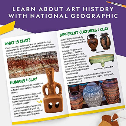 National Geographic Air-Dry Modeling Clay Arts and Crafts Kit for Kids | 2 Lbs. Air-Dry Clay, 9 Pottery Art Projects, Sculpting Supplies, Christmas Ornament Craft, Creative Activity, Ages 8-12 - style: Air-dry Clay Pottery Kit