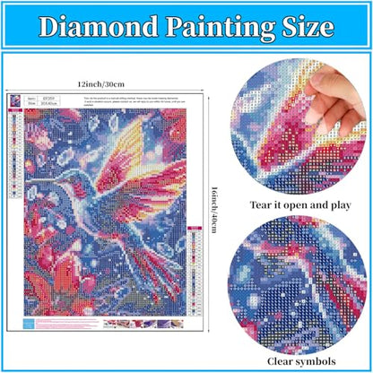 Arttoplus Hummingbird Diamond Art Kits for Adults Beginner 12x16 inch - color: G9359-US