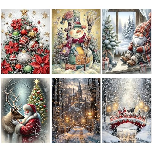 6 Pack Christmas Diamond Art Kits for Adults Christmas Diamond Painting Kit - color: 6 PC Christmas, size: 11.8x15.7in(30x40cm)