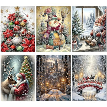 6 Pack Christmas Diamond Art Kits for Adults Christmas Diamond Painting Kit - color: 6 PC Christmas, size: 11.8x15.7in(30x40cm)