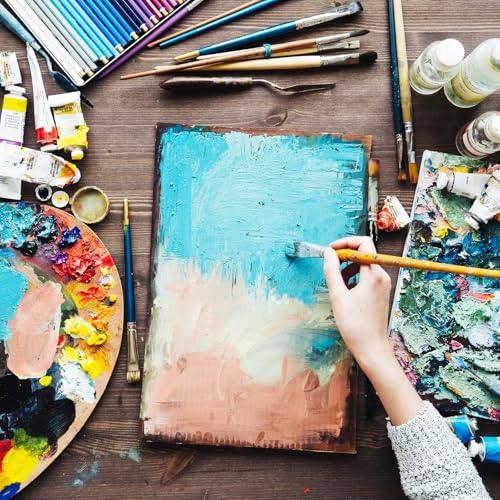 HARFINGTON Butcher Tray Palette 13.4" x 9.4" (34cm x 24cm) Metal Triple Enamel Coated Rectangular Tray Holder Artist Painter Painting Tool for Art Paint Acrylic Watercolor Mixing - size: 13.4" x 9.4"