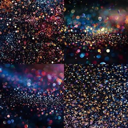 Neon Scrapbooking Paper Pad, 6 x 6 Inch Glitter Dust 160gsm Cardstock Paper, 24 Sheets Luxury Rainbow Sparkle Craft Paper for New Year Party, Holiday Cards DIY - color: 20004A - 6×6