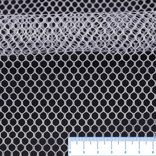 29.5 x 59 Inch White Mesh Fabric Slightly Stretchy for Sewing Projects | Sew Shopping Bag, Backpack Pocket and Straps and Netting Clothes - size: 29.5 x 59 Inch