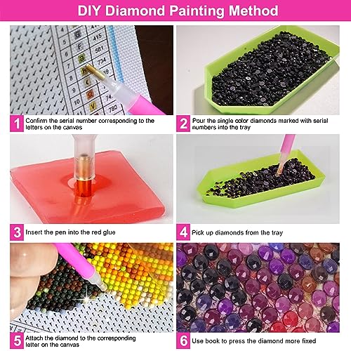 ARTGOTO Red Rose Diamond Painting Kit for Adults 15.7 x 27.5 Inch | Large 5D Full Square Drill Diamond Art Kit, Red Roses Hearts Wheat DIY Gem Art Canvas with 2 Tool Sets, 30% Extra Diamonds - color: AGT010