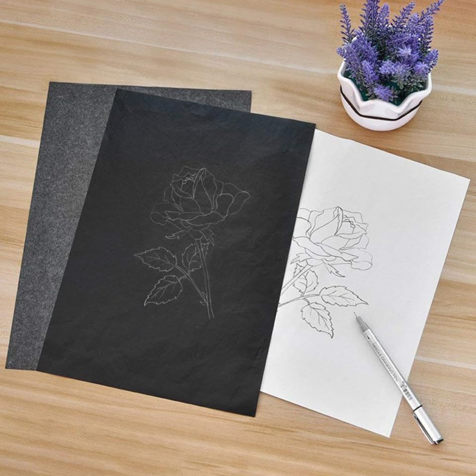VILLCASE Carbon Transfer Paper Graphite Tracing Paper for Drawing Wood Canvas Fabric and Ceramic DIY Projects 11.61 X 8.26 in Carbon Copy 100 Sheets