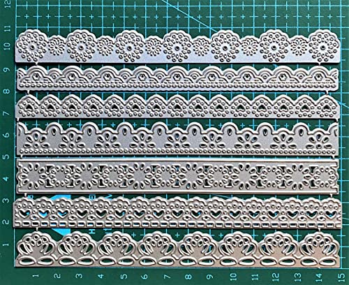 Metal Cutting Dies 7 Vintage Lace Borders Edge Embossing Stencil Die Cuts for Card Making DIY Scrapbook Album Decoration (7 Lace Edge) - style: Vintage Lace Borders
