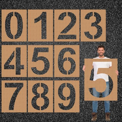 Briwooody 32 Inch Large Number Stencils, 0-9 Reusable Templates Set - size: 32 Inch