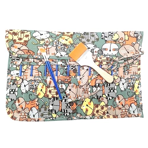 Funny live Paint Brush Holder Art Supplies, Artist Paint Brush & Storage Organizer Roll-Up Case Bag, Protect Acrylic Oil Watercolor Paintbrushes (Kitten 22 Slot Pockets) - color: Kitten 22 Slot Pockets