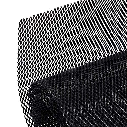 AggAuto Universal 40"x13" Car Grill Mesh 3x6mm Rhombic Hole Black | Aluminum Alloy Automotive Grille Insert Bumper, One of the Most Multifunctional Shape Grids 100x33cm - size: 3x6mm Rhombus - Black