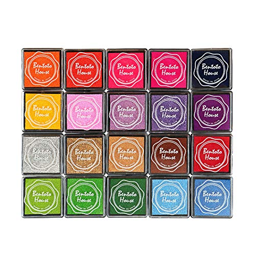 Dizdkizd Finger Craft Ink Pads, 20 Colors Craft Ink Pads for Rubber Stamps, Paper, Scrapbooking, Wood, Fabric, Best Gift for Kids - color: Set B