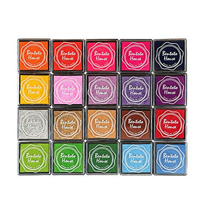 Dizdkizd Finger Craft Ink Pads, 20 Colors Craft Ink Pads for Rubber Stamps, Paper, Scrapbooking, Wood, Fabric, Best Gift for Kids - color: Set B