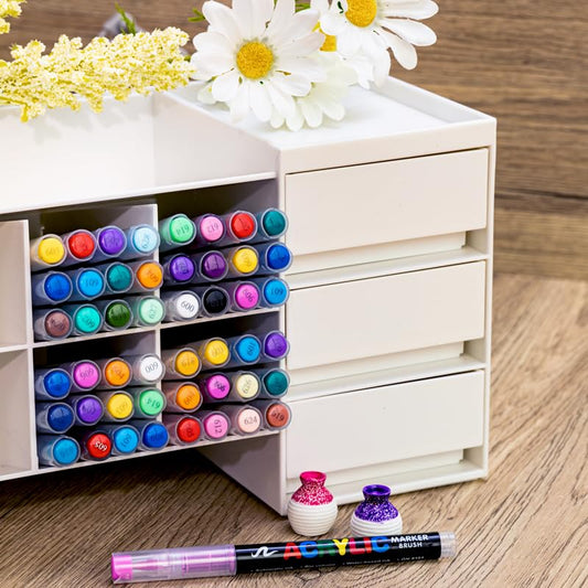 kander Acrylic Paint Markers with Handbag,240 Colors with Direct-Liquid Ink Control System, Professional-Grade Paint Pen for Rock Painting, Canvas, Glass, Plastic, Fabric & Creative Crafts - color: 240 Colors