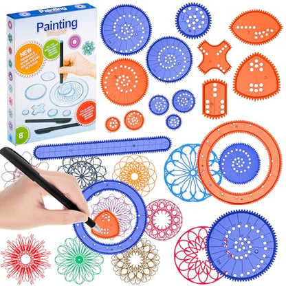 Chivao Spiral Art Kit Circle Stencils Drawing Tool Geometric Ruler,Elegant - style: Elegant
