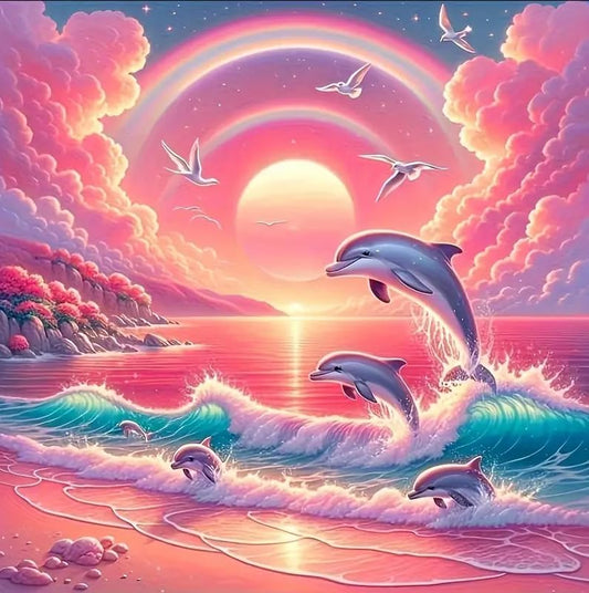 Arttoplus Dolphin Diamond Art Kits for Adults Beginner 14x14 inch - color: G9140
