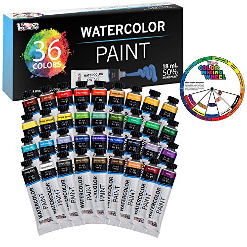 U.S. Art Supply Professional Watercolor Paint Set, 36 Colors in 12ml Tubes - size: 0.6 Fl Oz (Pack of 36)