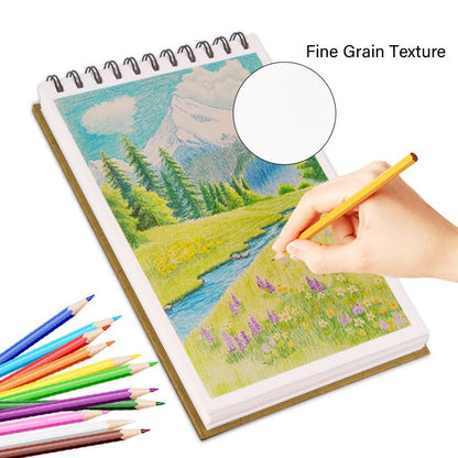 5.8" x 8.3" Mixed Media Sketch Book,Spiral Bound Hardcover Sketchbook,60 Sheets 92lb/150gsm Neutral White Acid Free Paper,Art Journal Sketchbook for Drawing Writing Sketching Illustration,Turmeric - color: Neutral White-Turmeric