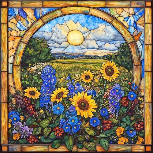 niurenmaoyi Sunflower Paint by Numbers Kit for Adult Beginner,16X16in - color: Adults' Paint-By-Number Kits-0521-02