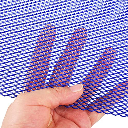 AggAuto Universal 40"x13" Car Grill Mesh 4x8mm Rhombic Hole Blue | Aluminum Alloy Automotive Grille Insert Bumper, One of the Most Multifunctional Shape Grids 100x33cm - size: 4x8mm Rhombus - Blue