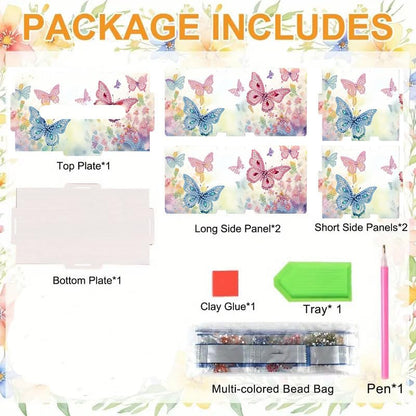 LSQFS DIY Diamond Art Tissue Box Kit,Diamond Painting Kit for Adults - color: Butterfly