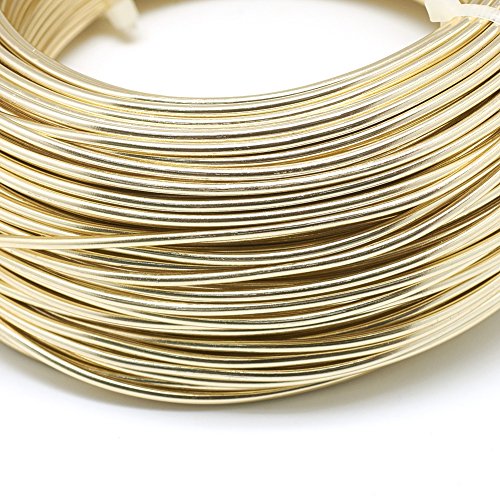 Cheriswelry 910 Feet 22 Gauge Aluminum Wire Bendable Metal Craft Wire Flexible Soft Jewelry Beading Wire 0.6mm for Sculpting Armature Artistic Floral Garden Wrapping DIY Craft(Champagne Yellow) - color: Champagne Yellow, size: 22 Gauge(0.6mm)
