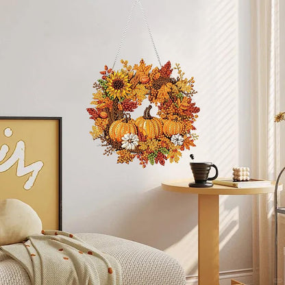 Fall Diamond Art Kits for Adults Halloween Pumpkin 8x8inch - color: Dp04130