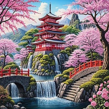 HHMATITS Cherry Blossom Diamond Art Kits for Adults 14X14IN - color: Cherry Blossom