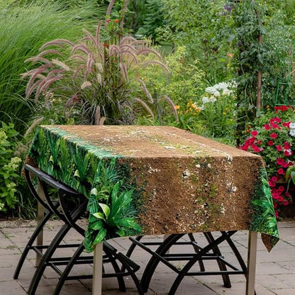 Kochorie 2 Pieces Forest Path Tablecloths Disposable Safari Jungle Table Cover Waterproof Woodland Table Cloth for Safari Jungle Birthday Party Supplies Picnic Camping Dining Day, 54 x 108 Inch - style: Forest Path