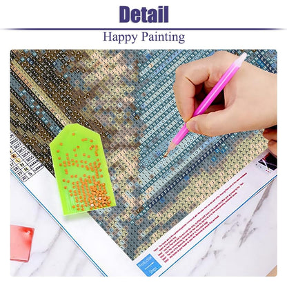 STGLCR 5D Beach Scenic Diamond Painting, Road Diamond Painting Kit for Adults, Diamond Art Kits for Begginners DIY Full Drill Crystal Rhinestone Arts and Crafts 16x12inch