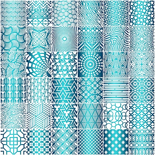 Tinlade 36 Pack Geometric Painting Stencils Set, Reusable Mandala Templates Drawing Layering Stencils for Crafts Painting on Wood Furniture Fabric Rock Art Scrapbooking Journal DIY(5 x 5 Inches) - size: 5 x 5 Inches