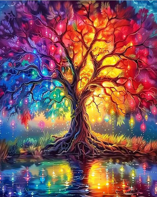 Tree of Life Diamond Art Kits for Adults Diamond Painting Kits for Adults | 5D Diamond Dots Gem Art Crafts with Tools,Round Full Drill Funny Crafts for Home Wall Decor&Gift-12x16inch - color: DP03030, size: Round diamond painting