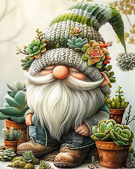 Succulents Painting by Number Kits for Adults - Plant Acrylic Oil Art Kits, Gnome Art Kits for Beginners, Gift Home Wall Decor 16x20inch (With Frame) - color: Artwork 13, size: 16''x20''(DIY frame)