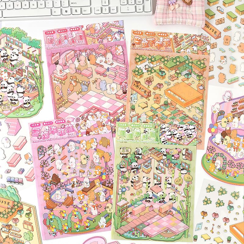 SSNLNBF 3D DIY Shop Sticker Kit Reusable Craft Set - style: pro-03