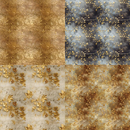 Scrapbook Paper Pad & Scrapbooking Supplies - Single Sided Junk Journal Kit, 160gsm Craft Paper for Photo Albums, Picture Art Collage, 6x6 Inch, 24 Sheets (Gilded) - color: Gilded