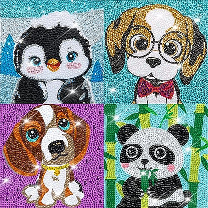 Labeol Diamond Art Kits for Kids Crafts for Girls Ages 6-8-10-12 Easy to DIY Creative Diamond Art Sticker Craft by Numbers Kits for Kids and Adult Beginners (4 Pack Classic) - style: 4 pack Classic