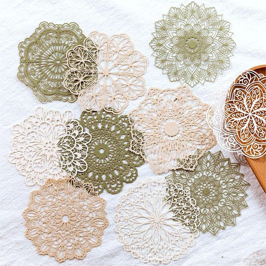 Vintage Scrapbook Paper Lace Cutouts for Scrapbooking Supplies,20 Pcs Decorative Retro Cutout Paper Frame for Junk Journals DIY Art Craft Album Planners - color: 2pack Lace Frames