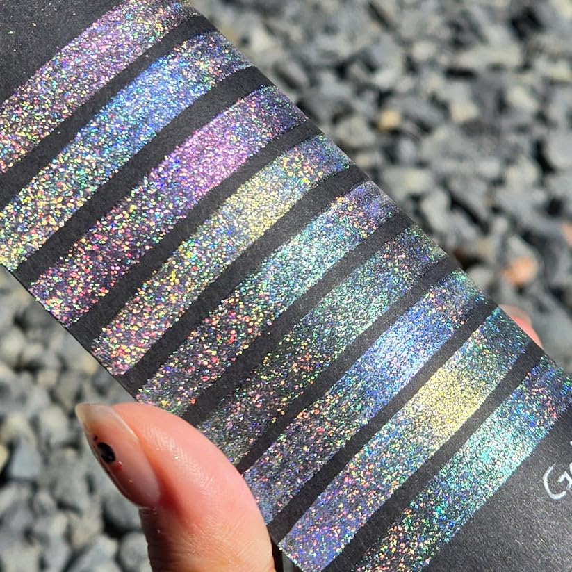 IUILE Handmade Watercolor Paints - Goddess Vol. 3 Dot Card (9 colors). Super Shift, Holographic, Metallic, Shiny, Shimmer - color: Goddess Vol. 3 Dot