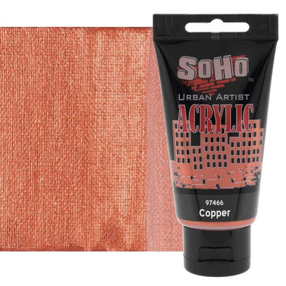 Soho Urban Artist Heavy Body Acrylic Paint - 75 ml Tube - Copper - Thick, Rich Color, Excellent Coverage, Professional Quality - Artists Acrylic Paint - color: Copper, size: 2.54 Fl Oz (Pack of 1)