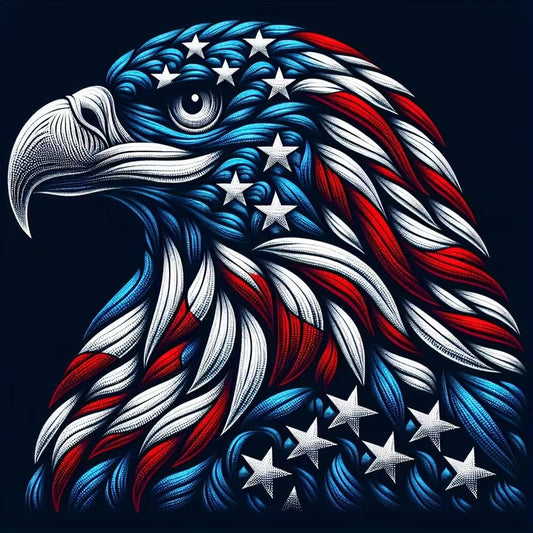 WCHUIMM 5D Diamond Painting Kits for Adults Beginners Patriotic, America Eagle Diamond Art Kit, DIY Full Round Drill Diamond Dot Gem Art Kits for Adults, Home Wall Decor 12x12inch - color: 26-13 Patriotic Eagle
