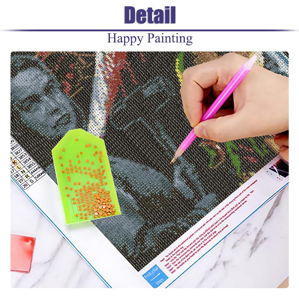 Kromaion Large Horror Diamond Art Kits for Adults, Halloween 5D Big Diamond Painting Kits for Adults Beginner, DIY Full Drill Gem Art Painting Diamond Dots for Home Wall Decor 15.7x25.5inch