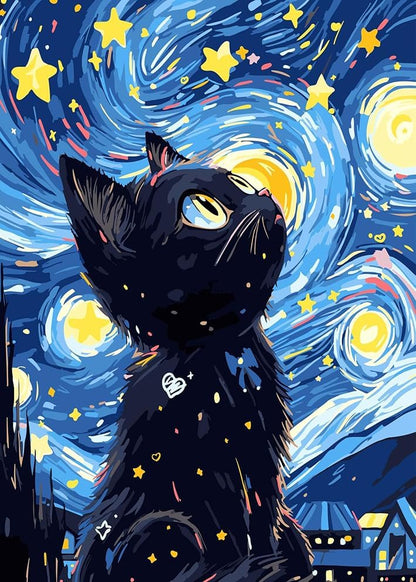 RYMILIE Cat Diamond Art Kits for Adults Diamond Painting Kit 12x16in - color: RM-ZSH-129