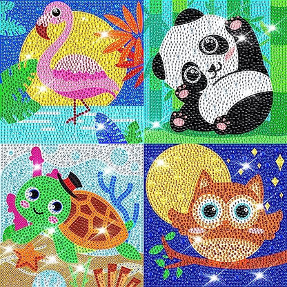 Labeol Diamond Art Kits for Kids Crafts for Girls Ages 6-8-10-12 Easy to DIY Creative Diamond Art Sticker Craft by Numbers Kits for Kids and Adult Beginners (4 Pack Adorable) - style: 4 pack Adorable