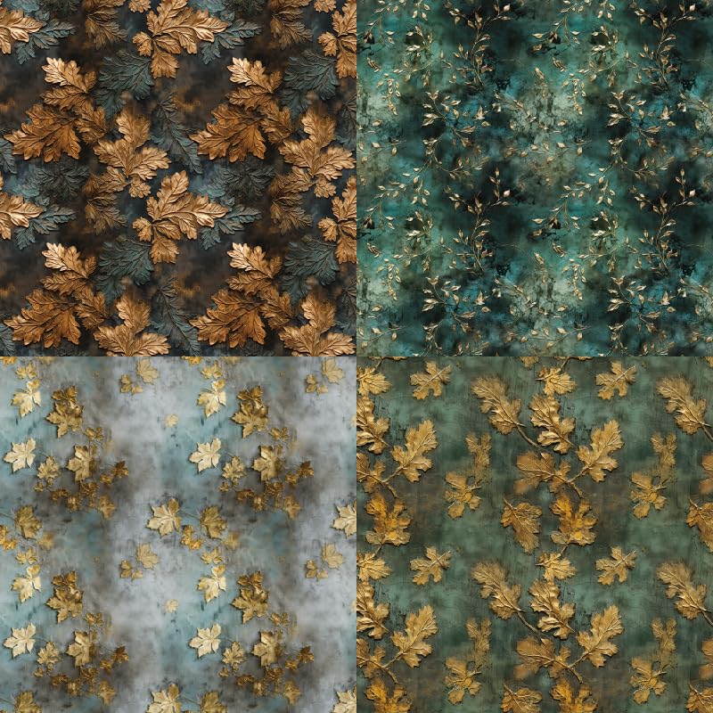 Scrapbook Paper Pad & Scrapbooking Supplies - Single Sided Junk Journal Kit, 160gsm Craft Paper for Photo Albums, Picture Art Collage, 6x6 Inch, 24 Sheets (Gilded) - color: Gilded