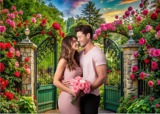 7x5FT Spring Garden Backdrop Spring Flower Garden Scene Photo Backdrop for Birthday Parties Weddings Baby Showers Birthday and Event Decoration Banner Background 088 - size: 7x5ft