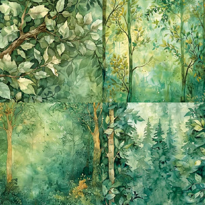 Scrapbook Paper Pad & Scrapbooking Supplies - Single Sided Junk Journal Kit, 160gsm Craft Paper for Photo Albums, Picture Art Collage, 6x6 Inch, 24 Sheets (Woodland) - color: Woodland