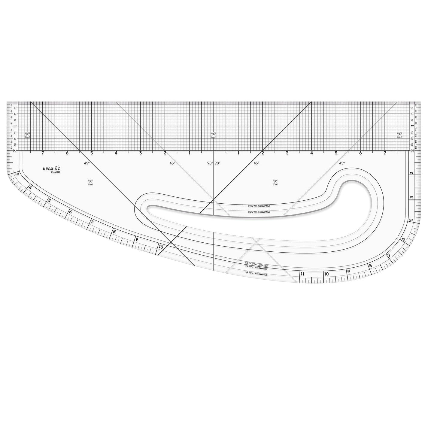 KEARING Patented 16" Pattern Master Ruler - Acrylic Multi-Purpose Tool - style: PM6511R(16")